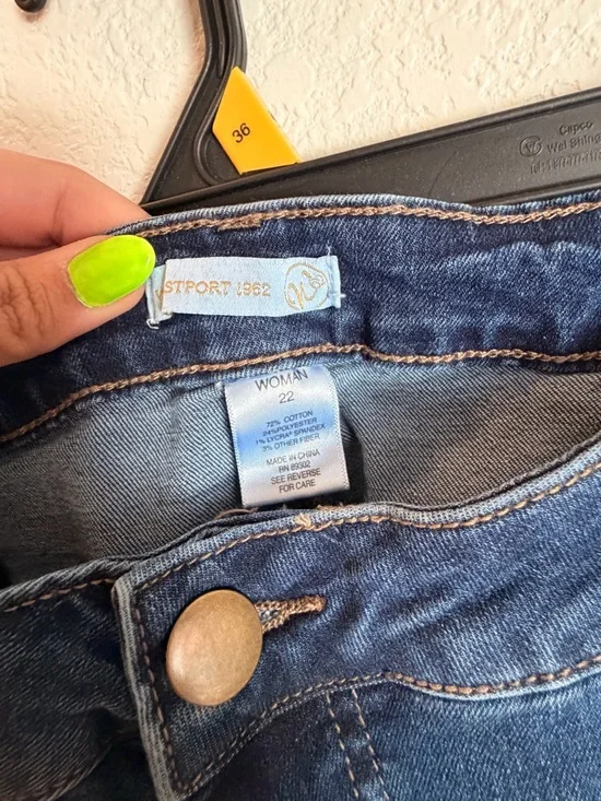 Women's Straight-Leg Dark Blue Jeans - Picture 5 of 6